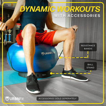 Exercise & Pilates Yoga Ball - Multiple Sizes for Fitness, Pregnancy, Stability, Balance, Core Workout - Anti-Burst Swiss Balance Ball W/Quick Pump - Office, Home, Gym